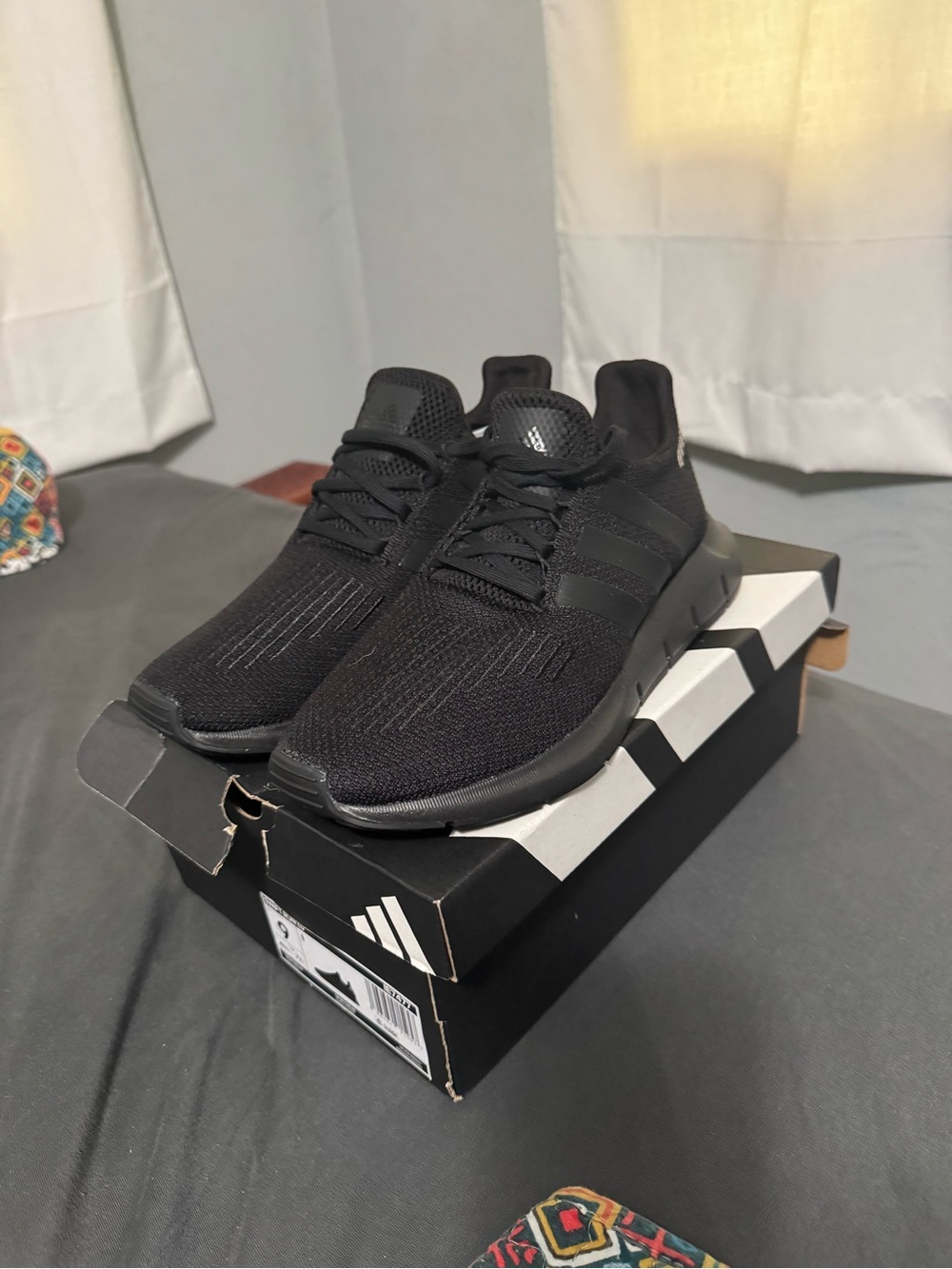 adidas Women's Black Knit Running Sneakers